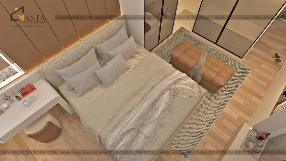 Phối cảnh 3D thiết kế nội thất nhà ở Lê Phát, Cần Thơ